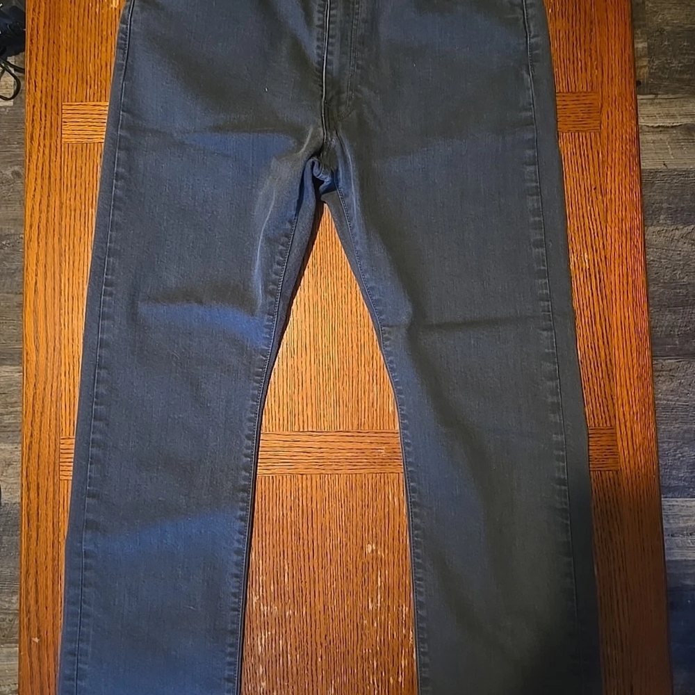 Levis 513 Jeans Mens 38x32 Gray Denim Slim Straight Leg Casual Stretch - Picture 2 of 3
